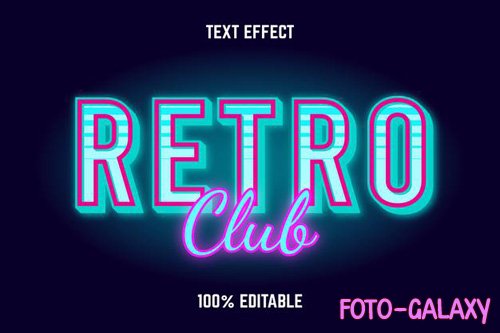Editable text effect retro club