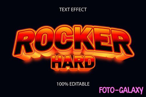Editable text effect rocker hard