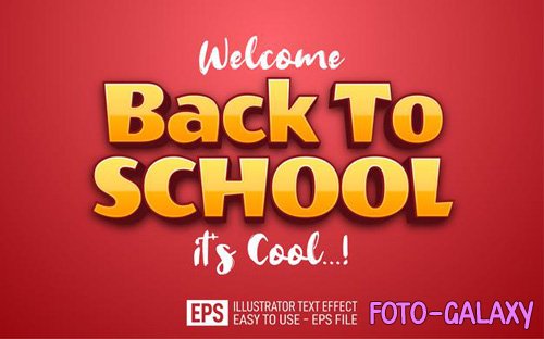 Back to school 3d text editable style effect template