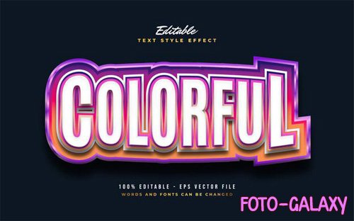 Colorful editable text style effect