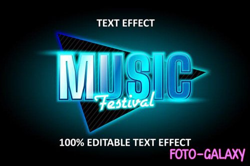 Editable text effect blue cyan light