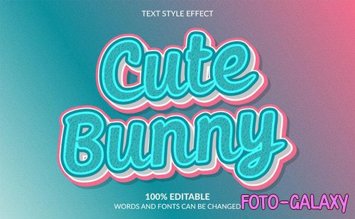3d cartoon cute bunny text style effect