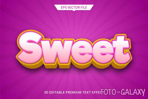 Sweet purple 3d editable text style effect