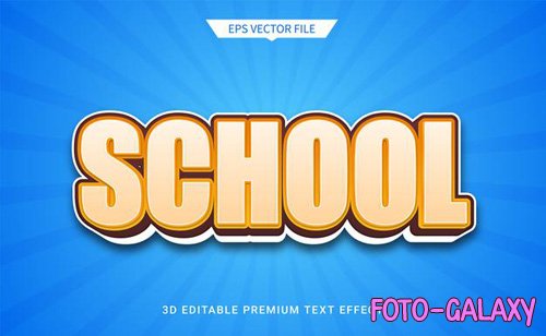 School education 3d editable text style effect