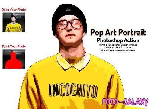 Pop Art Portrait Photoshop Action - 5682222
