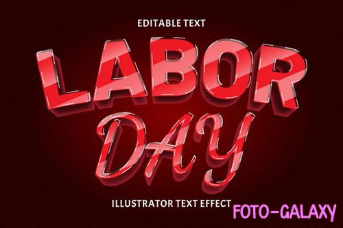 Labor day editable text effect in vector