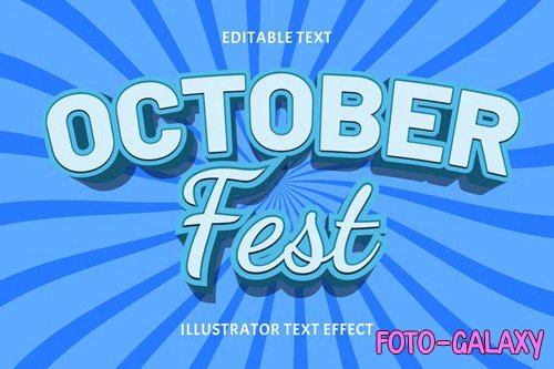 October fest vector editable text effect