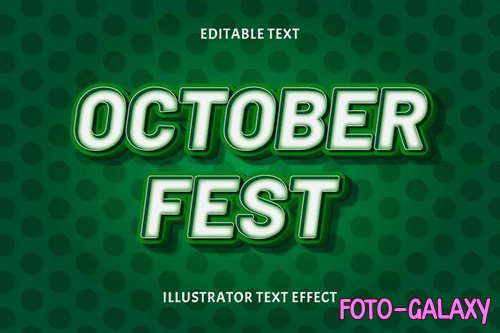 October fest editable vector text effect