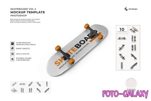 Skateboard 3D Mockup Template Bundle Vol 2 - 1463585
