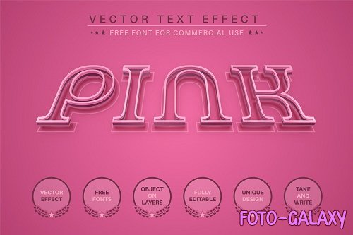 Pink stroke - editable text effect - 6307015