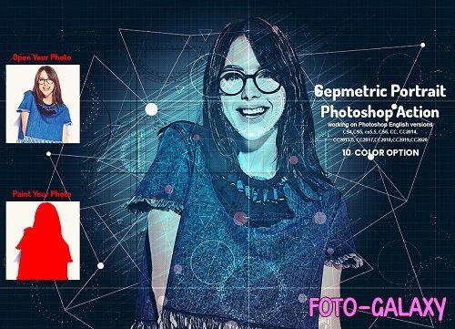 Geometric Portrait Photoshop Action - 5942219