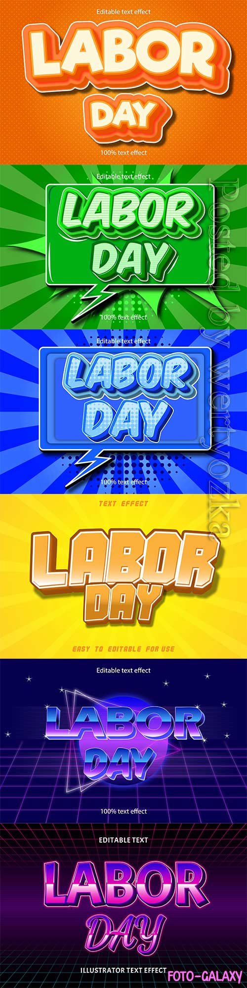 Labor day editable text effect vol 7