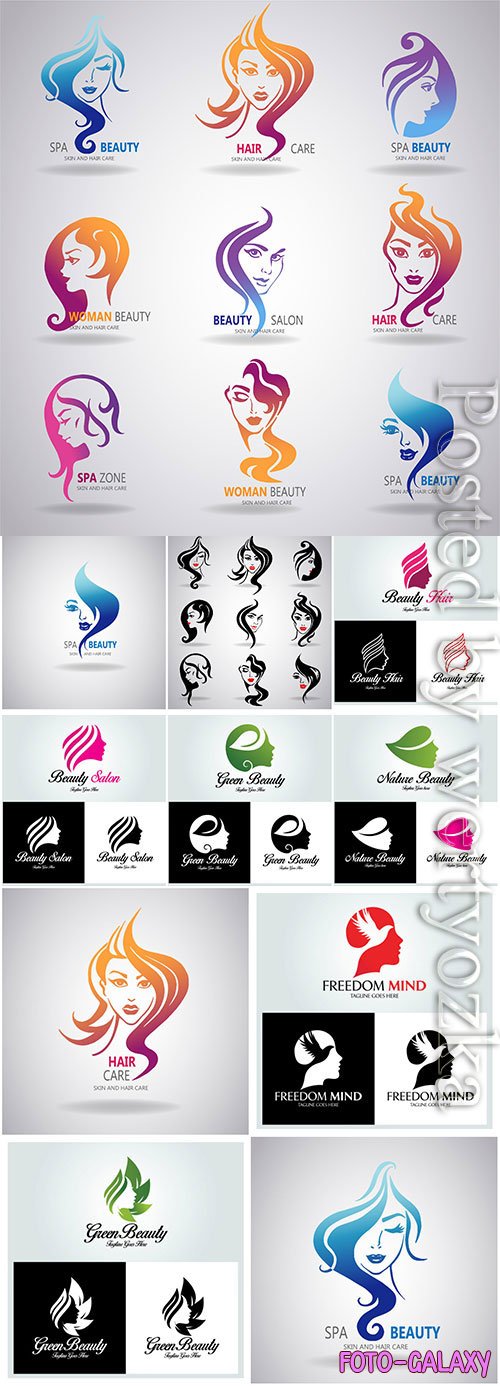 Logos for a beauty salon in vector