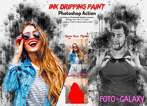 Ink Dripping Paint Photoshop Action - 6218813