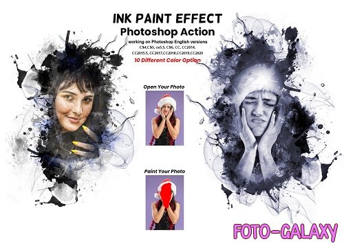 Ink Paint Effect Photoshop Action - 6240910