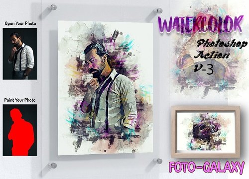Watercolor Photoshop Action V-3 - 6255564