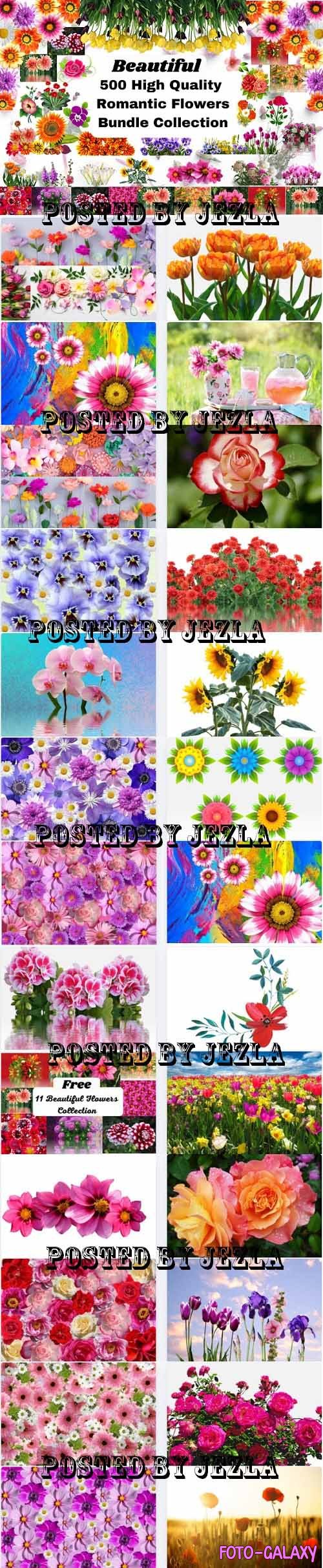 Romantic Flowers Bundle - 25 Premium Graphics