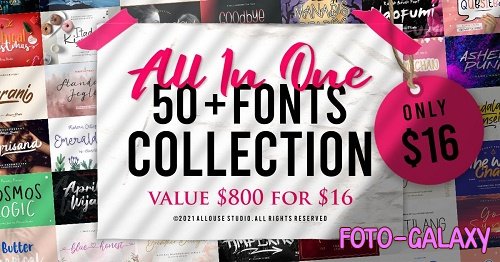 The All in One Fonts Collection - 50+ Fonts Collection