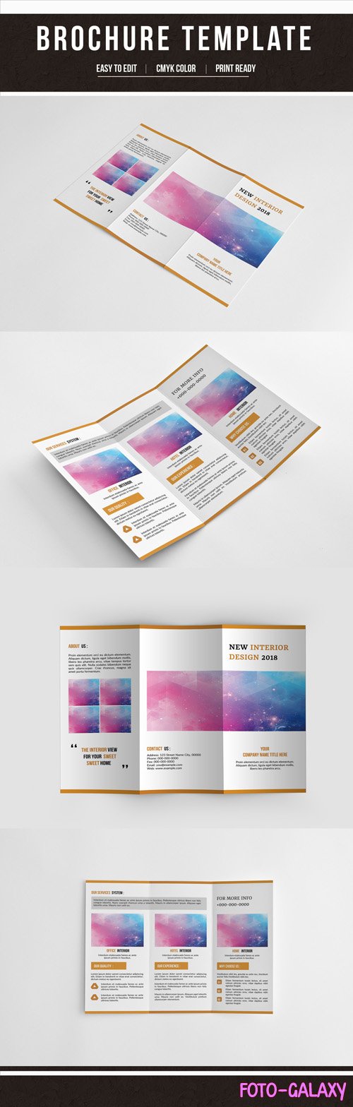 Business Brochure Layout with Orange Accents