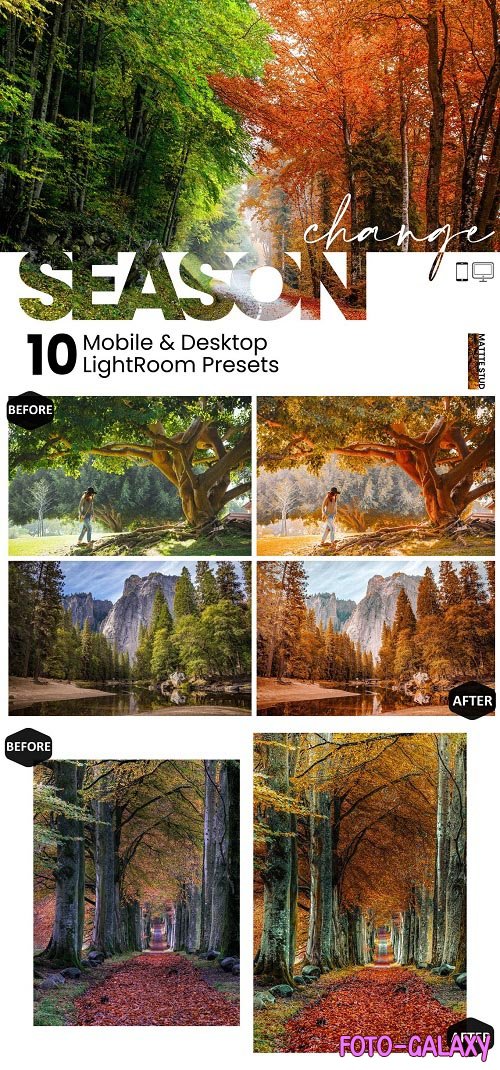 10 Season Change Mobile & Desktop Lightroom Presets