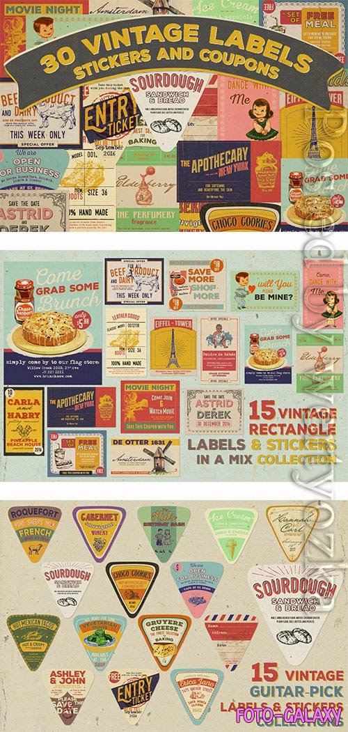 30 Vintage Labels, Stickers, and Coupons Feature