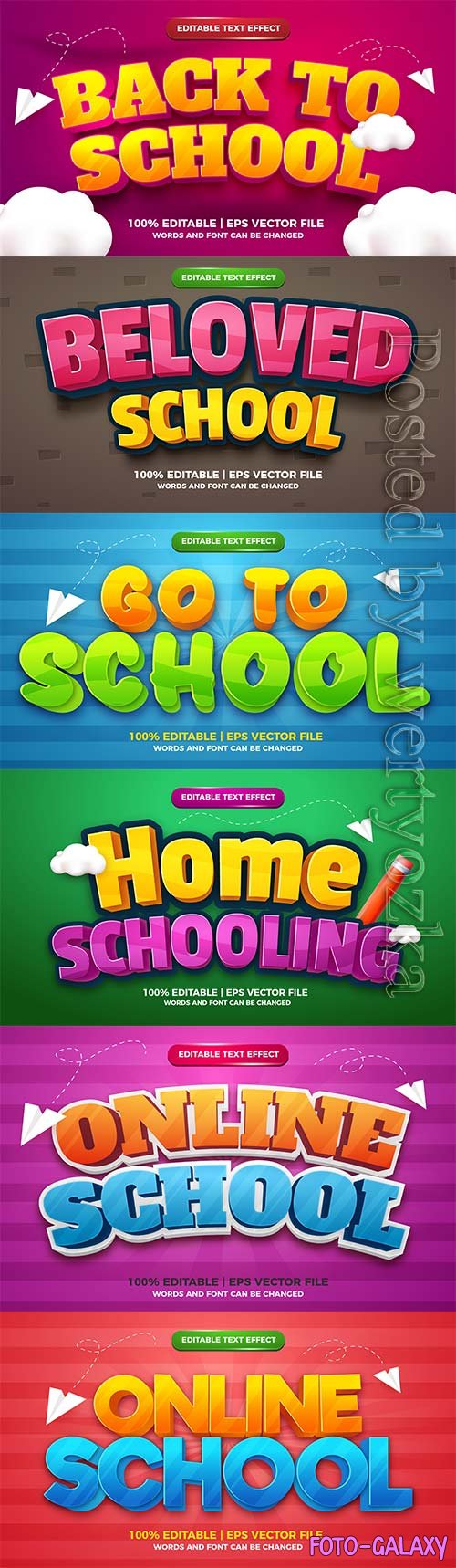 Back to school editable text effect vol 17