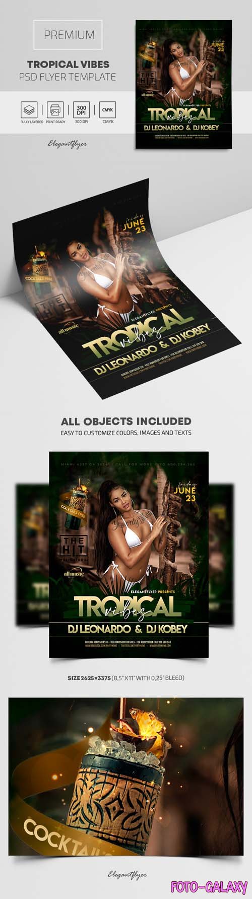 Tropical Vibes Premium PSD Flyer Template