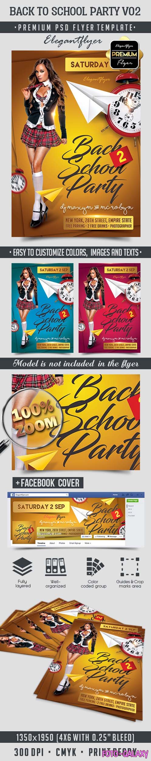 Back to School Party V02 Flyer PSD Template