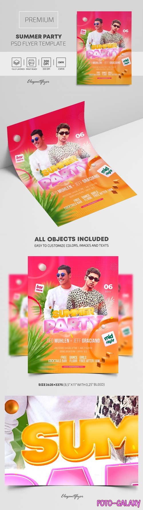 Summer Party Premium PSD Flyer Template