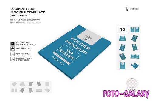 Document Folder 3D Mockup Template Bundle - 1511801