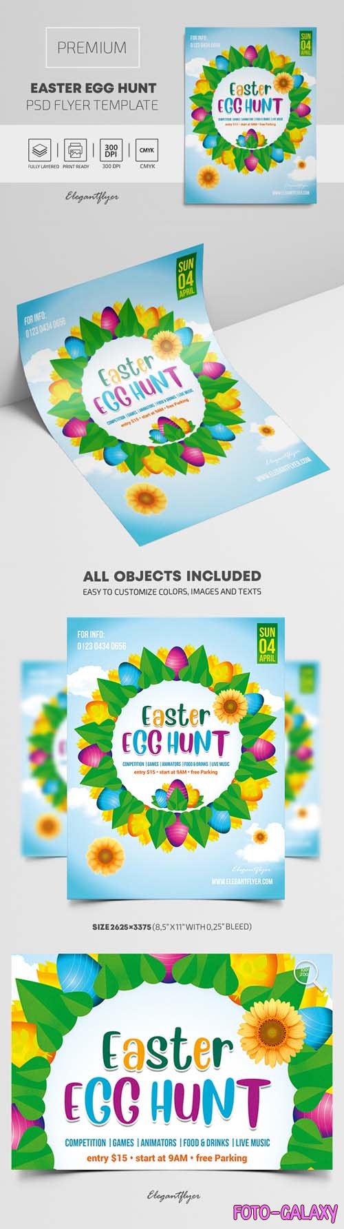 Easter Egg Hunt Premium PSD Flyer Template