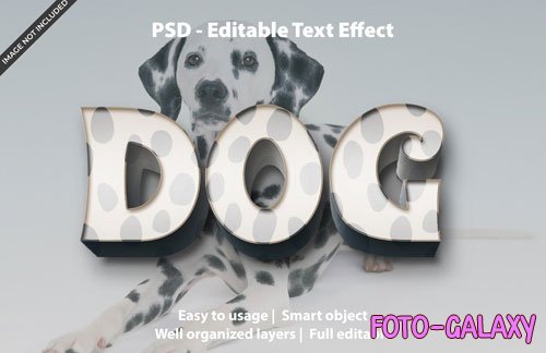Editable text effect dog premium Premium Psd