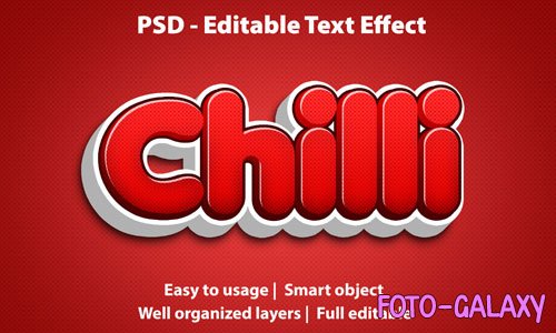 Editable text effect chilli premium Premium Psd