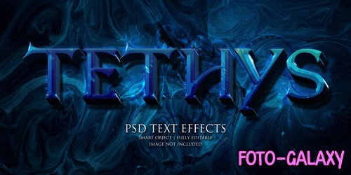 Tethys text effect Premium Psd