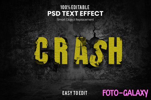Crash text effect Premium Psd