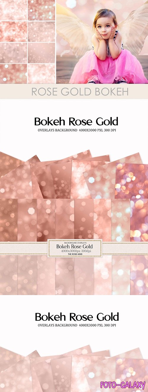 Rose gold bokeh overlays - 1546109