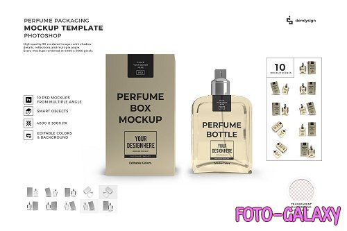 Perfume Packaging 3D Mockup Template Bundle - 1512018