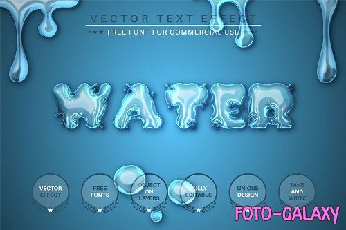 Blue Water - Editable Text Effect - 6455059