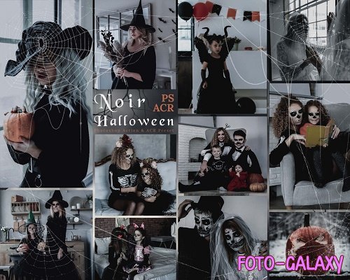 12 Noir Halloween Photoshop Actions And ACR Presets, Autumn Spooky Ps Action