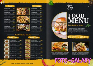 Dark vintage food and beverages menu best for restaurant promotion premium psd template
