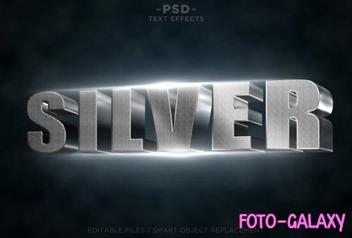 Silver text effects Premium Psd
