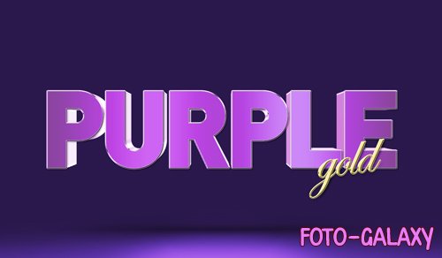 Purple 3d text style effect mockup template Premium Psd