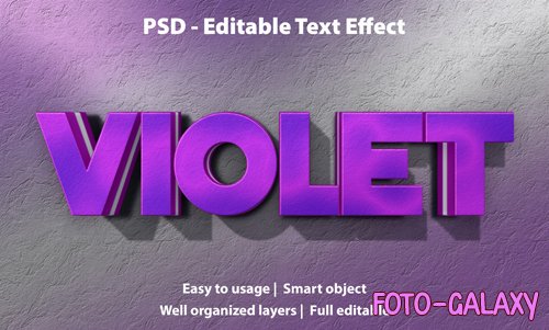 Editable text effect violet premium Premium Psd