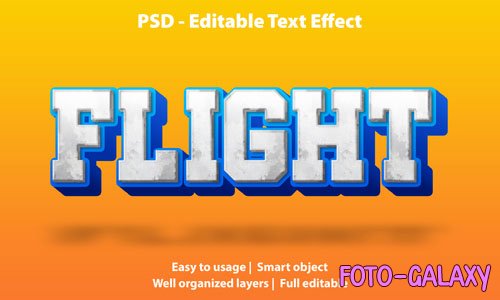 Editable text effect flight premium Premium Psd