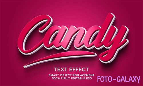 Candy text effect template Premium Psd