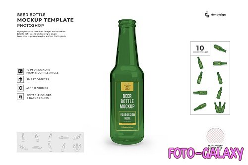 Beer Bottle Packaging 3D Mockup Template Bundle - 1574911