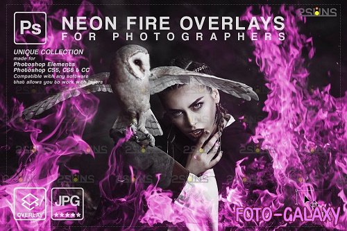 Fire background, Photoshop overlay, Burn overlays, Neon Fire - 1447872