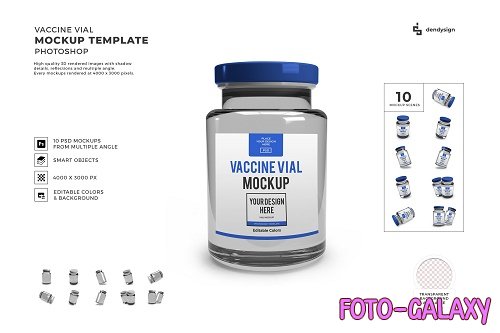 Vaccine Vial 3D Mockup Template Bundle - 1578473