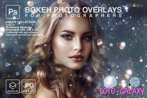 Glitter overlay, Lens flare overlay, Gold Bokeh light V7- 1447913
