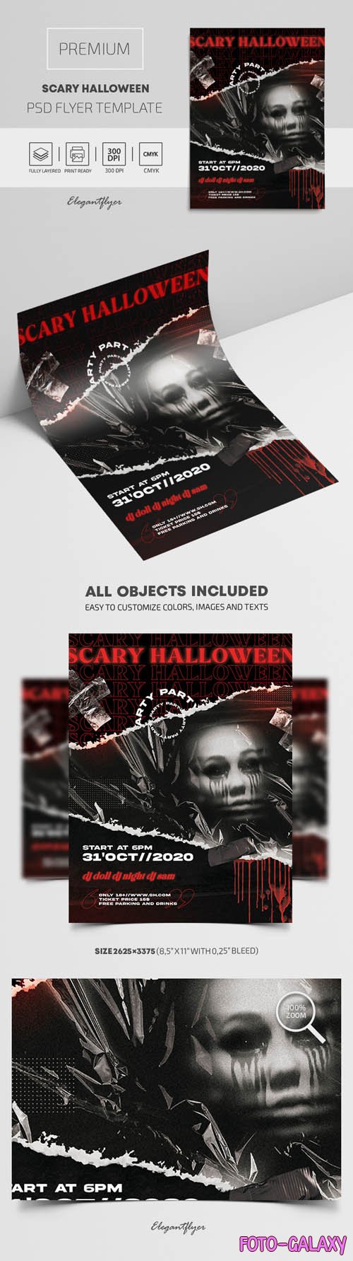 Scary Halloween Premium PSD Flyer Template vol 4